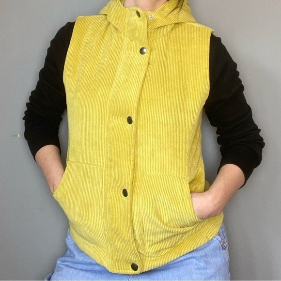 Urban Outfitters Love + Harmony Yellow Corduroy Vest - Picture 1 of 9